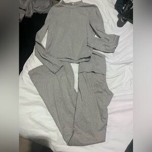 Gray Long Sleeve Top and Pants Set